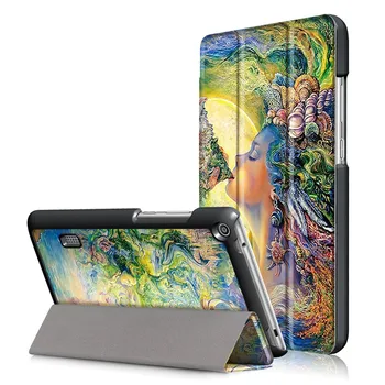 Tri-fold Slim Cover obal Pre Huawei MediaPad T3 7.0 BG2-W09 PU Kožené Stojan Smart Magnectic Tablet Kryt Na Huawei T3 7.0 Prípade