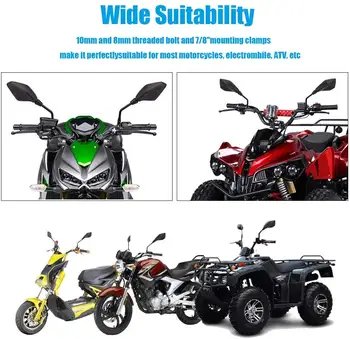 2ks/Set Motocykel Spätného Zrkadla ABS Pre Motocykle Elektrický Motocykel ATV Quad Skúter Spätných Zrkadiel Motorového Príslušenstvo