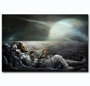 Horúce Nové Vtipné Priestor Astronautov na Mesiaci-Hodváb Umenie Plagátu na Stenu, Nálepky, Dekorácie, Darčeky