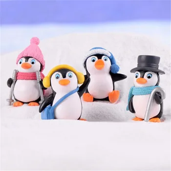 4pcs/set Zimné Penguin Mini Figúrky, Hračky Roztomilý Krásne Modelu Deti Narodeniny, Vianočné Darčeky, Hračky Figúrka Zberateľskú Model Hračka