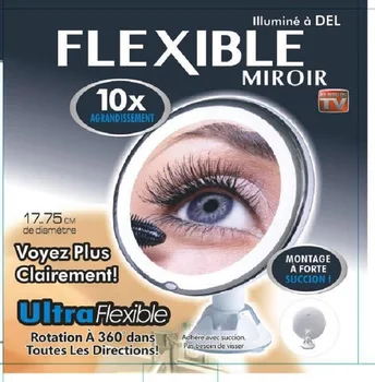 10X Zväčšovacie Flexibilné Make-Up Zrkadlo s LED make-up Zrkadlo na líčenie Prírody Svetlo Kozmetické 360 Stupeň Voľne Otáčať Vybavené Zrkadlá