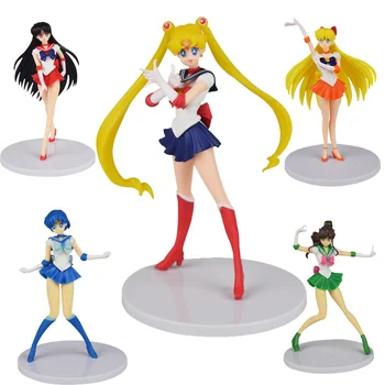 5 ks/set 18 cm Horúce Sailor Moon Akčné Figúrky Model Hračka Japonské Anime Okrajové Plochy Dekor Dekorácie, Darčeky, Hračky Pre Deti,