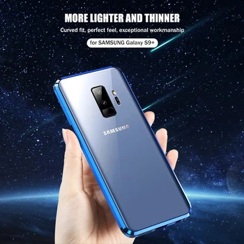 360 Ochranné ochrana Osobných údajov Magnetické Sklo puzdro pre Samsung Galaxy S8 S9 S10 S20 Plus Poznámka: 20 10 9 8 Ultra A50 70 A51 A71 Magnet Cas