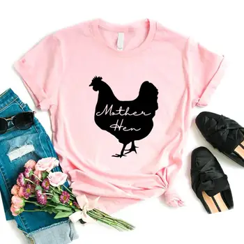 Matka sliepka kura Tlač Ženy Tshirts Bavlna Bežné Vtipné Tričko Pre Pani Yong Dievča Top Tee 6 Farieb NA-1017