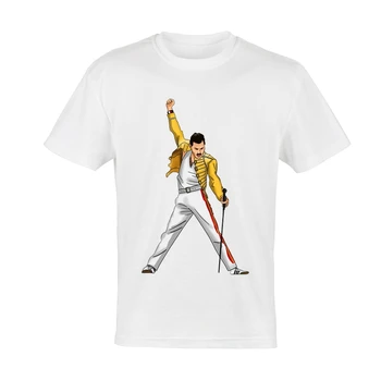 Kráľovná Tričko Bielej Farby, Módne Mens Kapely Queen Logo Freddie T-shirt Topy, Tričká Unisex Freddie Kráľovná tričko