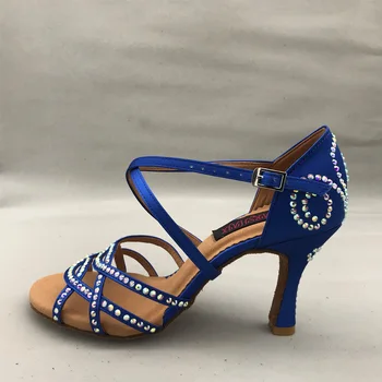 Profesionálne dámske latinské tanečné topánky sála salsa tanečné topánky tango topánky 6228SB-Drahokamu výška podpätku topánky