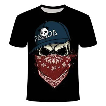 2020 nové pánske lebky T-shirt 3D tlač lete zábavné tlač tričko skull top T-shirt mužov