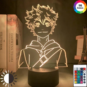 Anime Akryl Led Nočné Svetlo Haikyuu Shoyo Hinata Obrázok pre Deti Spálňa Decor Nočného Pohode Manga Gadget Dieťa stolná Lampa