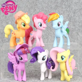 6pcs/set Môj Malý Pony Anime Obrázok Modelu Hračka 9 CM PVC Údaje Bábika Zberateľskú Hračky Detí, Narodeniny, Vianočné Darčeky