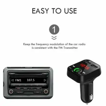 Auto Bluetooth 5.0 FM Bezdrôtové Handsfree, Audio Prijímač Auto MP3 Prehrávač 2.1 Dual USB Rýchlo Nabíjačka Auto Príslušenstvo