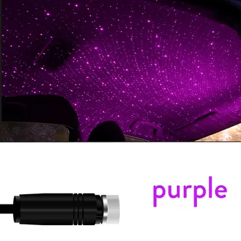 LED Auto Strechy Star Plug and Play Auto a Domov Strop Romantický USB Nočné Svetlo Hviezdne Nebo Červená Modrá Dekor Lampa Nastaviteľné Efekty