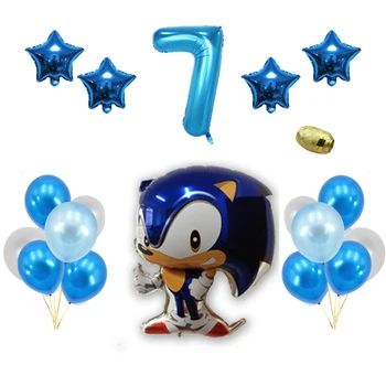 Doprava zadarmo 21pcs Sega Sonic the Hedgehog Super Hrdina Dvojité Bočné Fóliový Balón Strany Latexové balóny, dekorácie dodávky Páse s nástrojmi
