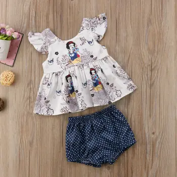 NÁS Snow White Batoľa, Dieťa Dievča Letné Topy, Šaty+Šortky Oblečenie Oblečenie Set