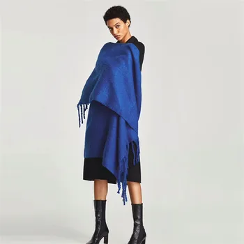 Nové jeseň/zima 2020 farbou hustý strapec imitácia cashmere jednoduché módy šatkou teplý šál dámy šátek