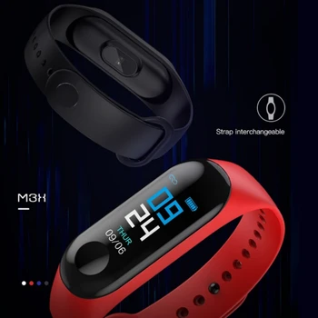M3 Smart Kapela Fitness Náramok Mužov Srdcovej frekvencie, Krvného Tlaku Monitor Kapela Bluetooth Šport Náramky Pre Xiao Mi Android IOS
