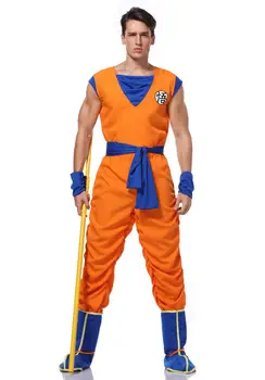 Dospelí Muži Anime Goku kostým, Oblek vianočný kostým nastaviť Fantázie Halloween Cosplay Oblek