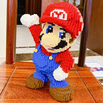 HC 1005 Video Super Hry Mario Vitajte Hrdina Mario 3D Model Budovy Blokov Auta DIY Mini Diamond Tehly Budovy, Hračky pre Deti,