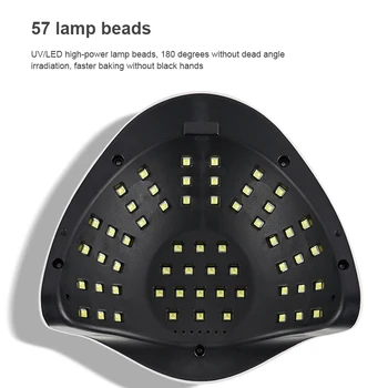 220W Štyri-rýchlosť Inteligentné Indukčné Fototerapia Lampa S 57 Ks Led Pre Manikúru, Gélové Nechty na Vlasy Sušenie Nechty Lampa