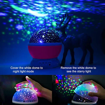 Aimkeeg Farebné Hviezdne Nebo LED Nočné Svetlo Batérie USB Projektor Mesiac Lampa Star Nočné Svetlo Darček pre Deti v Spálni