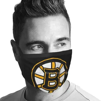 Bruins - Boston Dizajnér Black Priedušná Opakovane Úst Maska Hokej