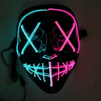 Halloween Masky LED Maska Strany Masque Maškaráda Masky Svietiť V Tme Horor Žiariace Masker Purge