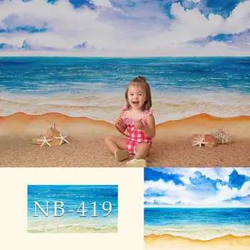 Letné Beach Novorodenca Pozadia na Fotenie Baby Sprcha 1. Narodeniny Party Foto Pozadie pre Deti Pozadia Štúdio