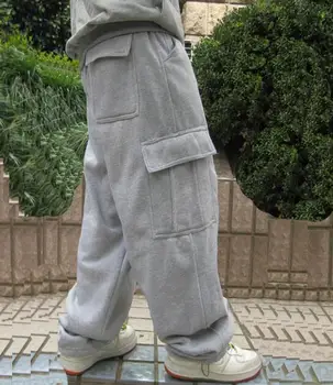 Móda Hip Hop Joggers Tepláky Mužov Streetwear Veľké Vrecko Voľné Cargo Nohavice Bežné Rovno Voľné Neforemné Nohavice
