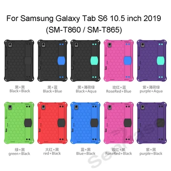Pre Samsung Galaxy Tab S6 10.5 palcový 2019 SM-T860 SM-T865 Prípade, EVA Deti Bezpečné Shockproof Ramenný Remienok na Ruku Stojan Tabletu Kryt