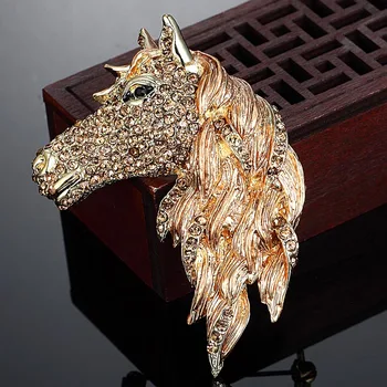 Zlxgirl Klasické farby Skloviny konské hlavy zvierat brošne mužov šperky, Kovové Šatku Kolíky Vianočný Darček Hostiny, Svadby Príslušenstvo