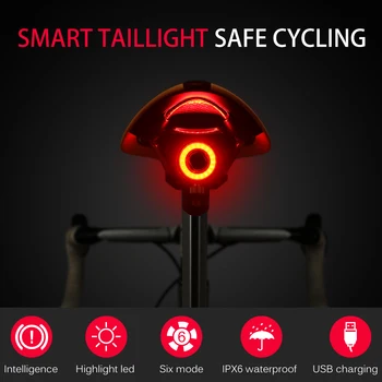 Požičovňa Inteligentný Senzor Brzdové Svetlá, jazda na Bicykli Bicykel zadné svetlo s USB Nabíjanie MTB, Road Vodotesné Zadné Svetlo na Bicykel Baterka