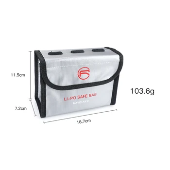 RCGEEK Charakteristickej Batérie v nevýbušnom Taška 3 Pack pre DJI Mavic Vzduchu 2 LiPo Bezpečné Taška v nevýbušnom Batérie Ochrany Taška