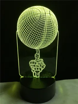Freestyle Basketbal 3D LED Lampa USB Multicolor prostredníkom Strany Športové Súťaže Dekoratívne Spálňa Nočné Svetlo Tabuľka Darček