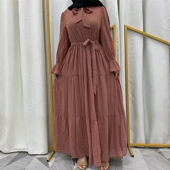 Nové Módne Dubaj Skromné Abaya Župan Moslimských Žien Kaftan Velvet Islamské Oblečenie Elegantné Šifón Femme Turecko Maxi Šaty