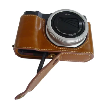 Pu Kožené pol Prípade, Ochranné Polovicu Tela Kryt Základne Pre Leica D-Lux Digitálny Fotoaparát taška Spodný Otvor Verzia