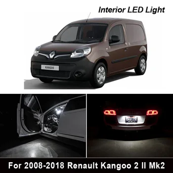 9Pcs LED špz lampa Pre Renault Kangoo 2 II Mk 2008-2018 Auto LED žiarovka Interiéru Čítanie Mapy Dome light kit