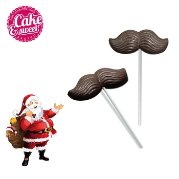 2 KS Nastaviť Fúzy Čokoláda Formy Polykarbonátu Vianočné DIY Candy Formy na Pečenie Zásobník Pečenie Pečiva Nástroje