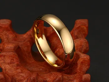 Modyle 6 mm široké Klasické Karbid Volfrámu Krúžok Zlata-Farebná Snubné Prstene pre Mužov Vysokej Kvality