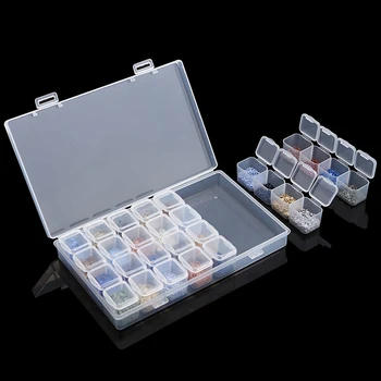 4 Pack 28 Sloty Diamond Výšivky Boxs,Diamant Maľovanie Skladovanie Prípade pre DIY Materiálu, Skladovanie