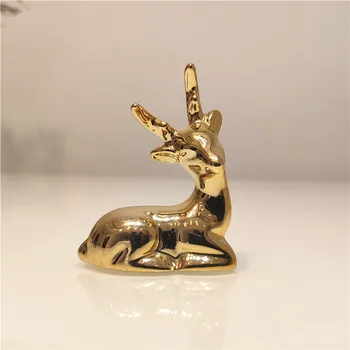 Zlaté keramické mini roztomilé zviera malé dekorácie králik slon balón psa ploche dekorácia, ozdoba fotografie modelu