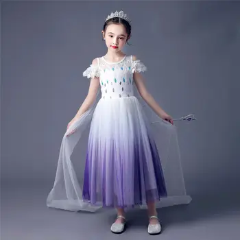 2020 Lete Nová snehová kráľovná Elsa Princezná Dievčatá Šaty Biele elsa Narodeniny Šaty
