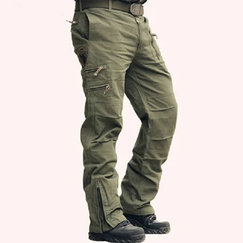 Vojenské Taktické Nohavice Armády Camo Jogger Plus Veľkosť Bavlnené Nohavice hombre Multi-vrecko na Zips Kamufláž Čierne pánske Cargo Nohavice