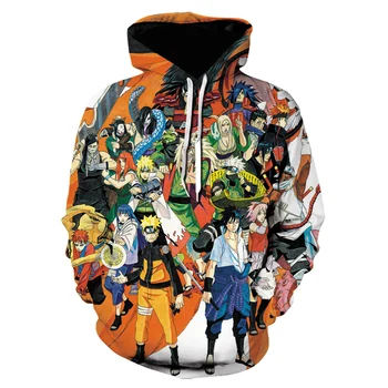 Jeseň Nové Anime Naruto 3d Tlač Mužov Hoodie Fashion Street Oblečenie, detské Tvorivé Mikina Cartoon Kapucňou