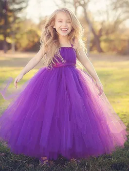 Fotografie kvet dievča svadobné šaty deti tylu strany krásu, svetlo fialová deti narodeninám šaty, kostým Vestido
