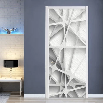 Moderné, Kreatívne Nástenné Tapety 3D Stereo Geometrický Vzor Dvere Nálepky Obývacej Miestnosti študovňa Stenu, Nálepky, PVC 3D Domov Obtlačky