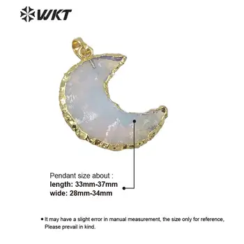 WT-P1570 WKT Klasické Kamenné Prívesok Jasné, Opal Kameň Prívesok polmesiacom S pozlátené Šperky, Prívesok