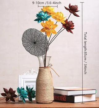 Denisfen Sušené kvety 85 cm Ibištek Lotus Svadobné Dekorácie pre Domov Strany Úradu Dekoračné Umelé Kvety DIY Usporiadanie
