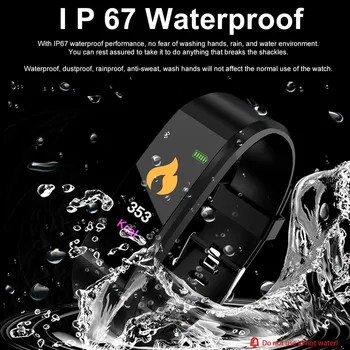 115plus Chytré Srdcovej frekvencie, Krvného Tlaku Smart Kapela Fitness Tracker Hodinky Šport Smartband Pre IOS Andriod pre Huawei