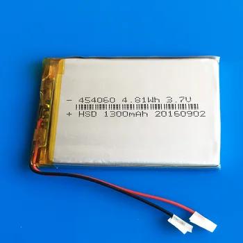 454060 3,7 V 1300mAh lítium-polymérová nabíjateľná batéria Lipo bunky nahradiť na DVD, bluetooth GPS káblové pripojenie mikrofónu 4.5*40*60 mm