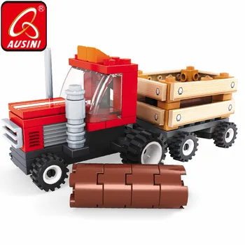 AUSINI Farmy Kamión Blokuje Hračky pre Chlapca, Výstavby Mestského Stavebného Model Mini Farmer Obrázok Tehla DIY Dizajnér detské Hračky Hry