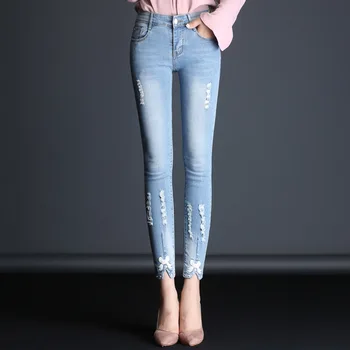Módy Sexy Chudá Roztrhané Džínsy pre Ženy Streetwear Oblečenie Push Up Džínsy Žena Úsek Slim Denim Plus Veľkosť Jeans Dámske